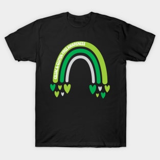 Celiac & Gluten Free Awareness Rainbow with hearts T-Shirt